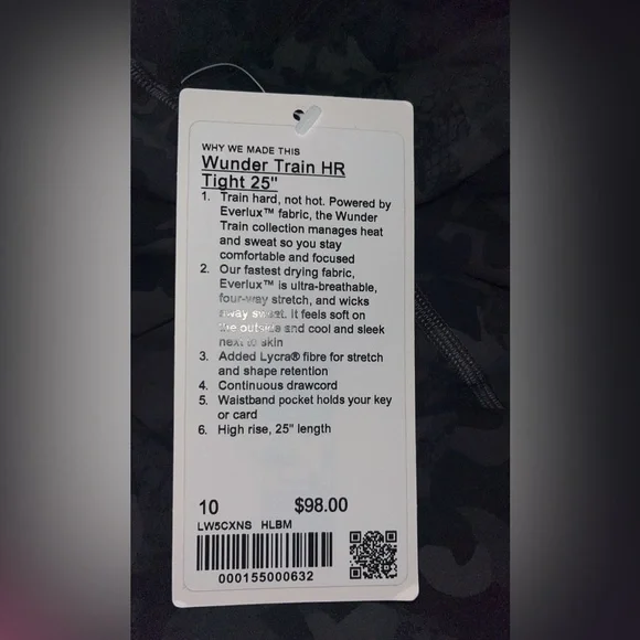Lululemon Athletica Wunder Train HR Tight 25" in Black Camo - Picture 2 of 2